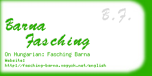 barna fasching business card